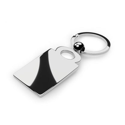 Black Cat Rectangle Photo Keyring — Cute Witchy Cat Keychain Gift